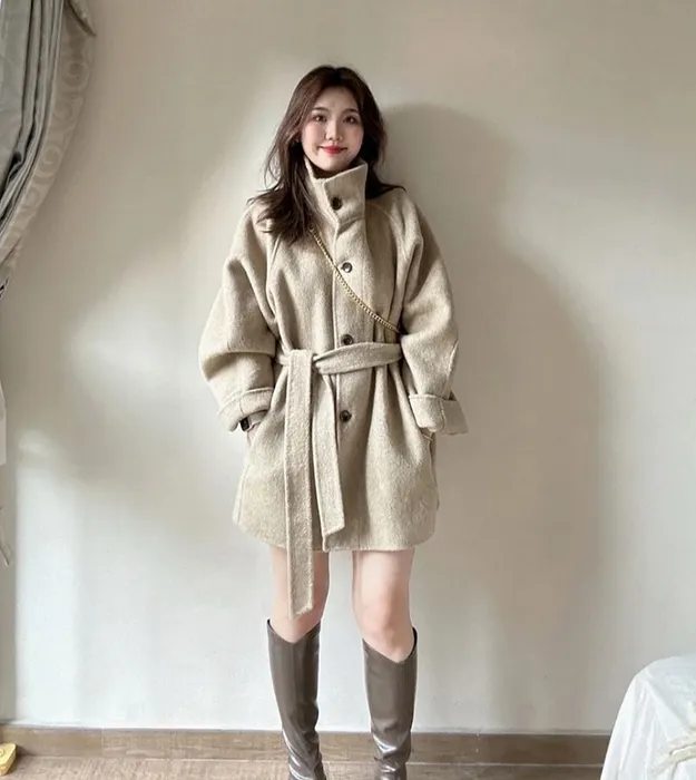 Двубортное женское пальто