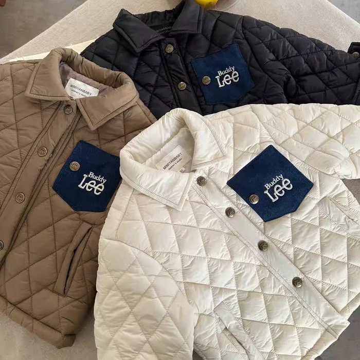 Детская зимняя стеганная рубашка для мальчиков и девочек
